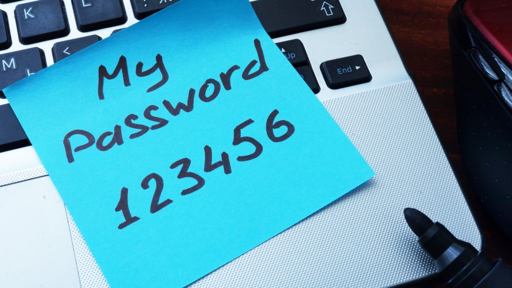 Post-it note with easy password