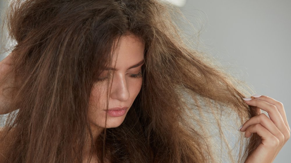 Woman with problem hair