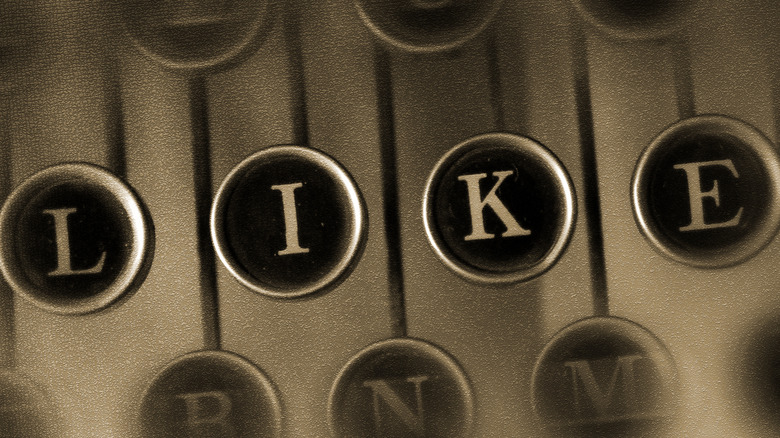 Typewriter keys spelling out like