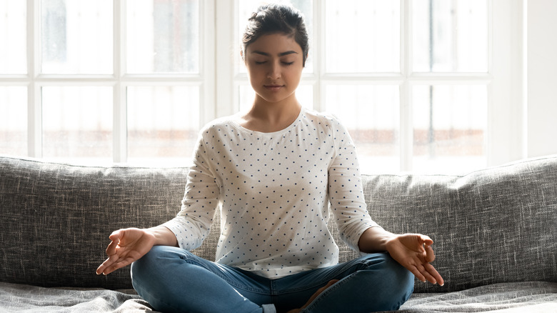 woman meditating