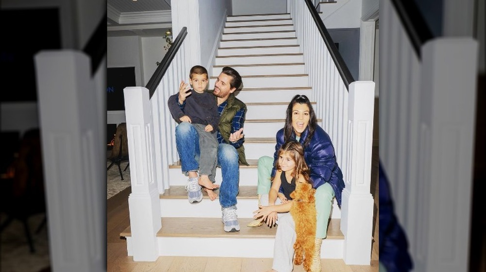 Kourtney Kardashian and Scott Disick relaxing with their family