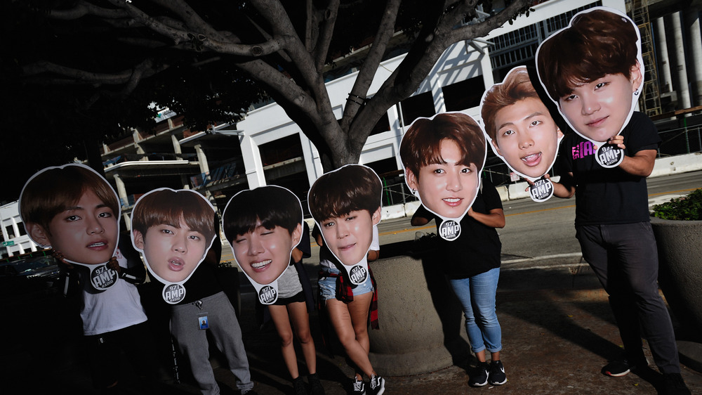 BTS fans pose