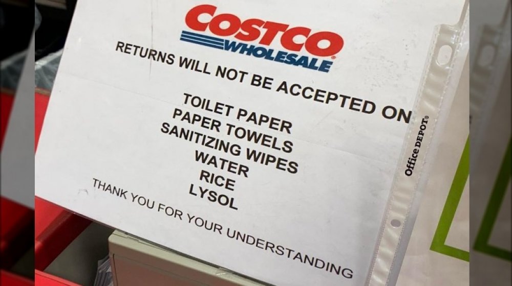 Costco toilet paper sign