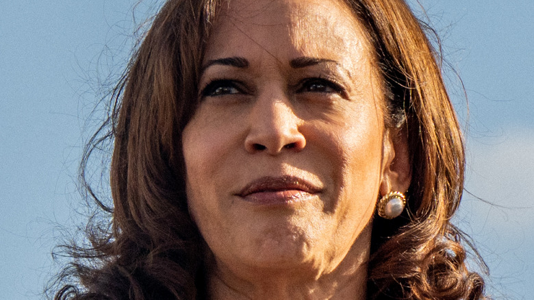 Kamala Harris looking off to side