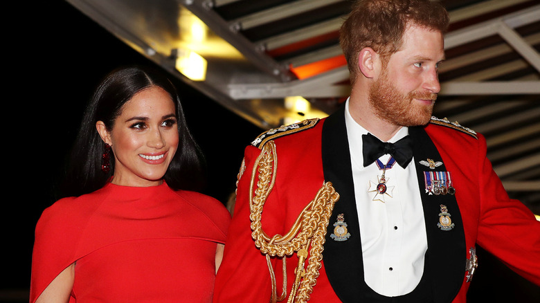 Meghan Markle and Prince Harry dressed up at an event