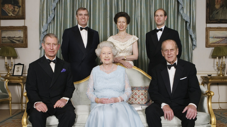 Queen Elizabeth and Prince Philip with their children 