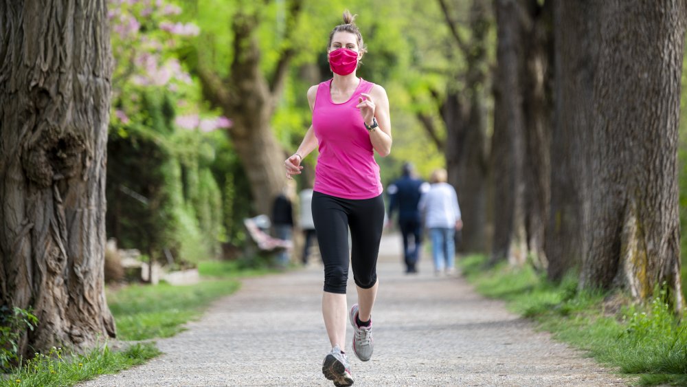 Exercising in the park during quarantine