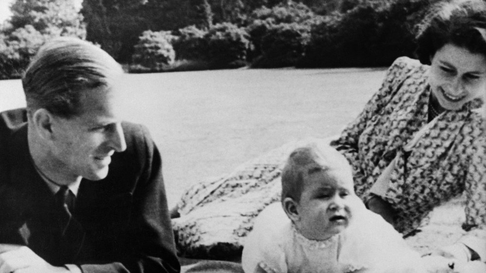 Queen Elizabeth, Prince Philip, and Prince Charles