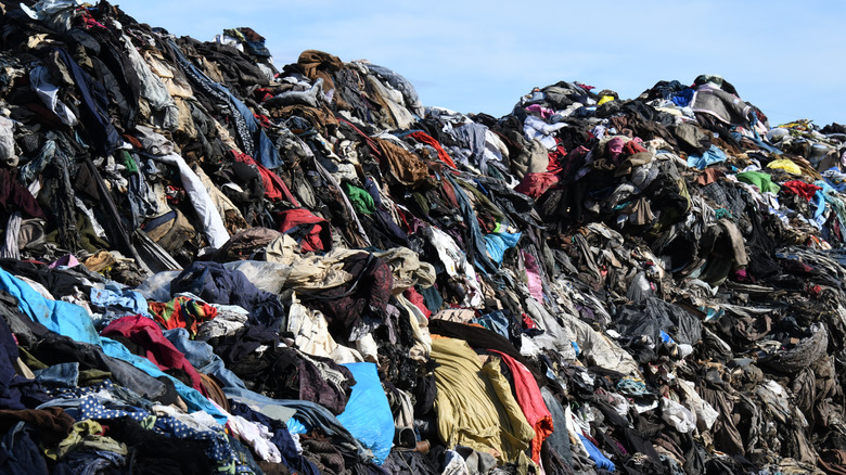 landfill of clothes