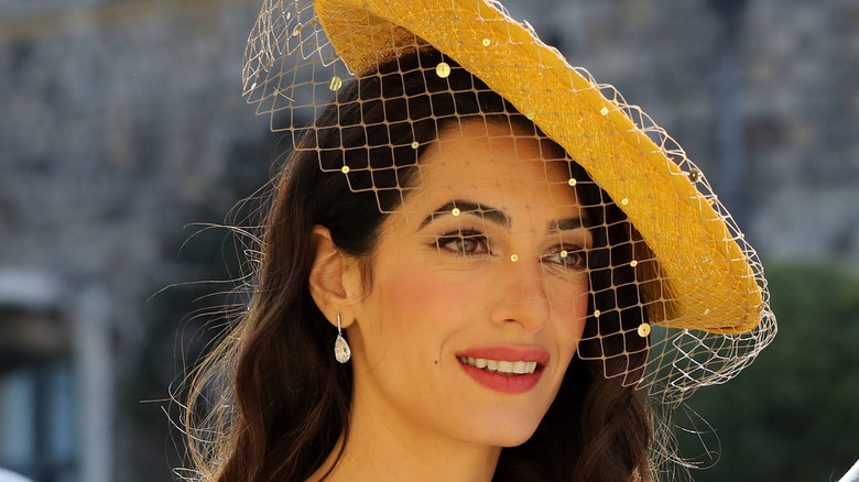 Amal Clooney smiling royal wedding