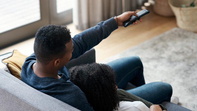 Couple watching TV