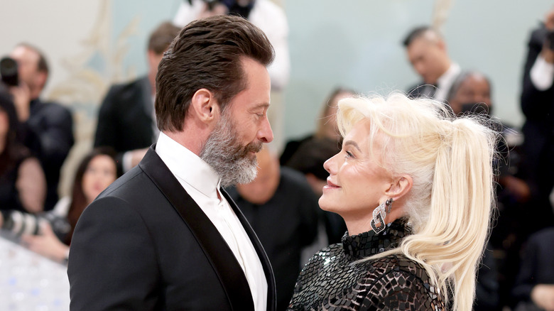 Hugh Jackman and Deborra-Lee stare into each other's eyes