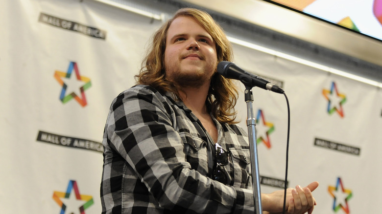 Caleb Johnson looking at audience