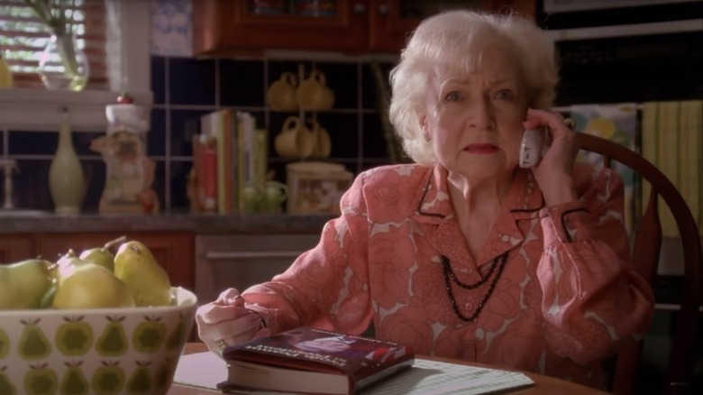 Betty White talking on the phone