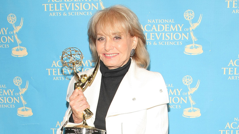 Barbara Walters with Emmy award 