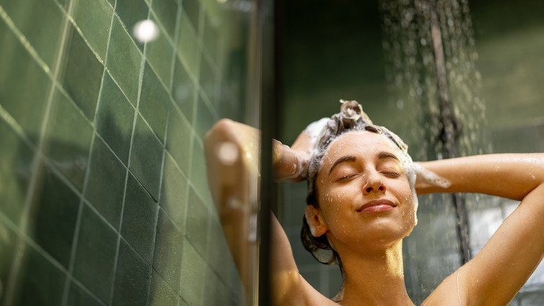 Enjoying a shower 