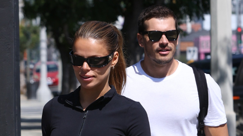 Gleb Savchenko and Brooks Nader arrive to the "Dancing With the Stars" studio in 2024