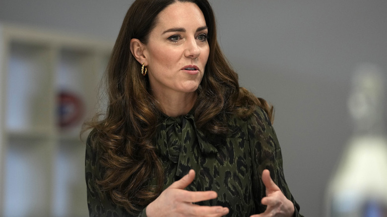 Kate Middleton in leopard-print dress