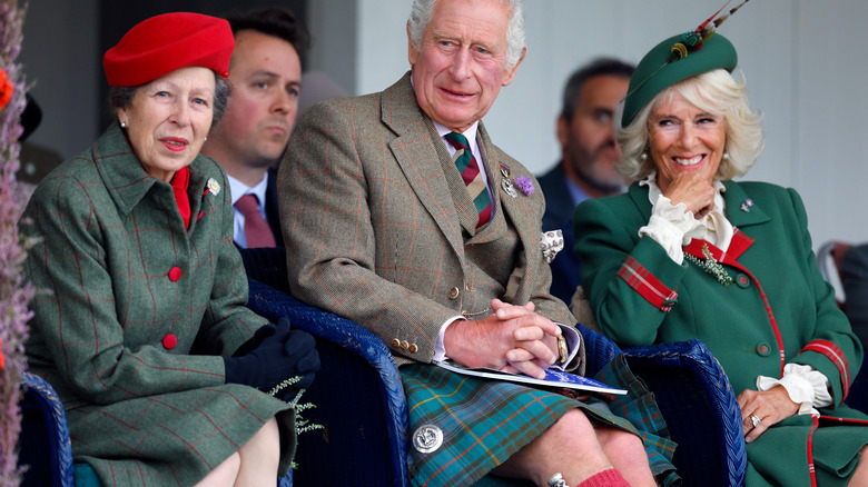 Princess Anne, King Charles III, and Camilla, Queen Consort