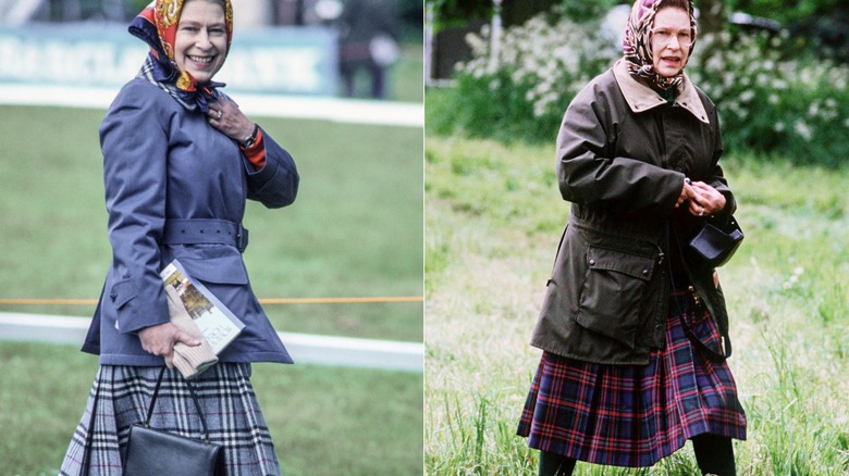 Queen Elizabeth II wearing country tartan