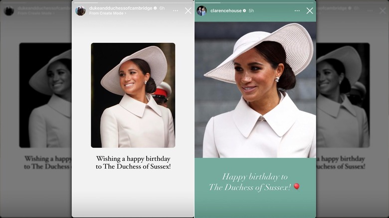 Kate and Will and Charles and Camilla wish Meghan Markle happy birthday on social media