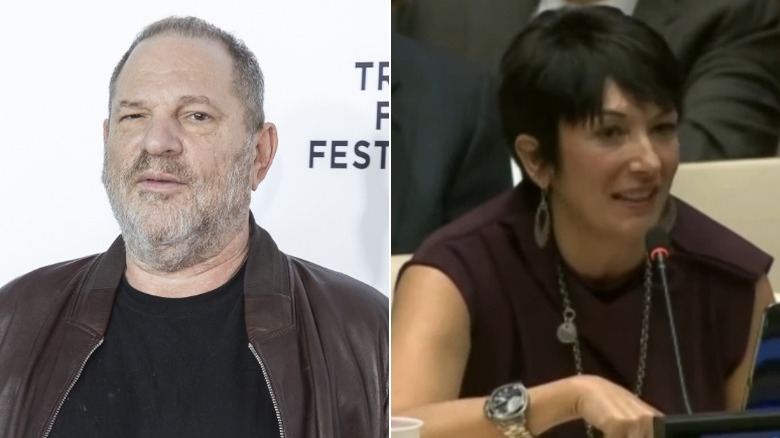 Split image of Harvey Weinstein and Ghislaine Maxwell