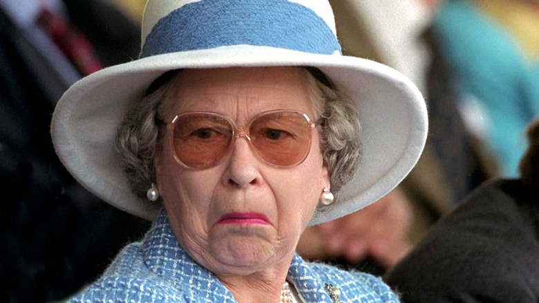 The Queen looking upset