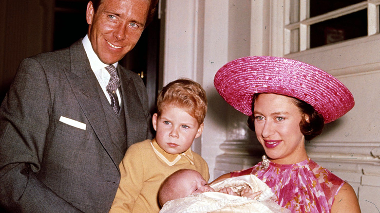 The Armstrong-Jones family posing 