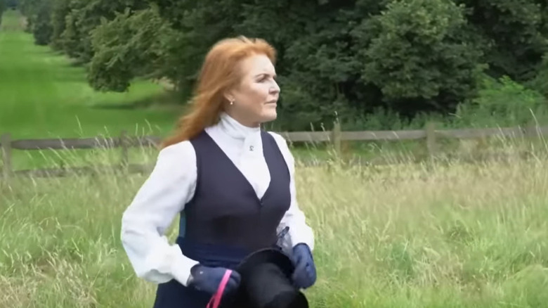 Sarah Ferguson enjoying Royal Lodge grounds