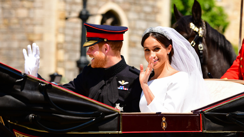 Prince Harry and Meghan Markle at their 2018 wedding