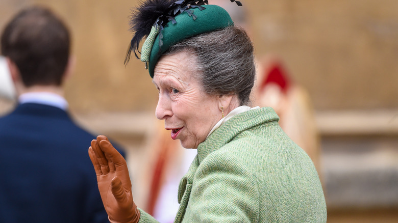 Princess Anne waving