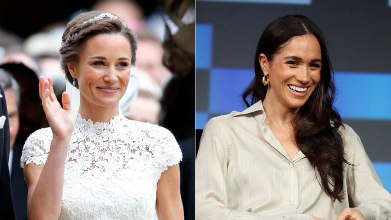 Pippa Middleton & Meghan Markle smiling