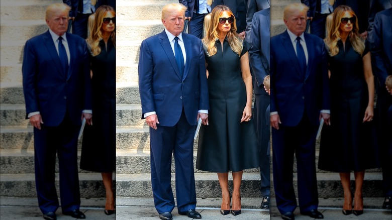 Melania Trump standing with Donald Trump