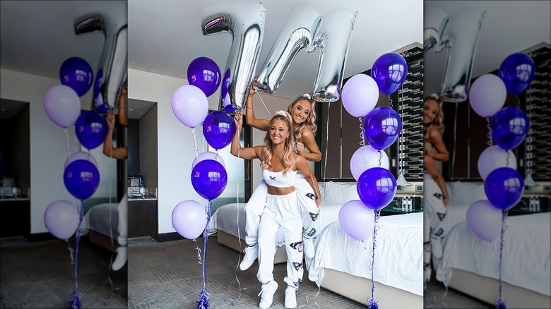 Teagan and Sam Rybka with balloons