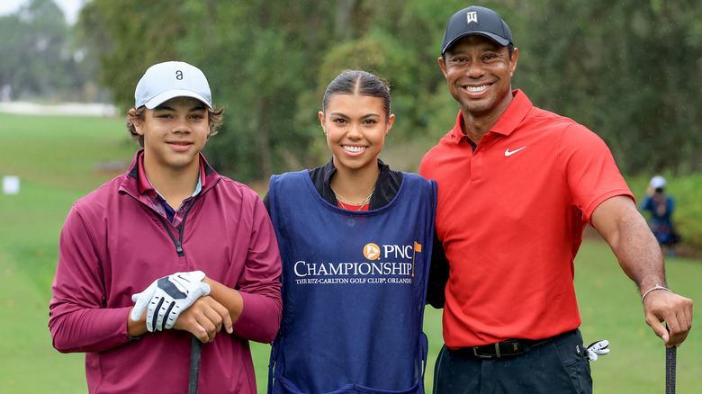 Tiger Woods with his kids