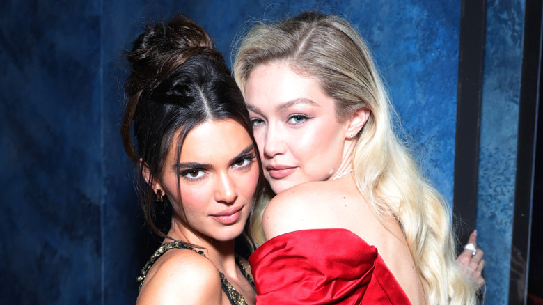 Kendall Jenner and Gigi Hadid cuddling up backstage