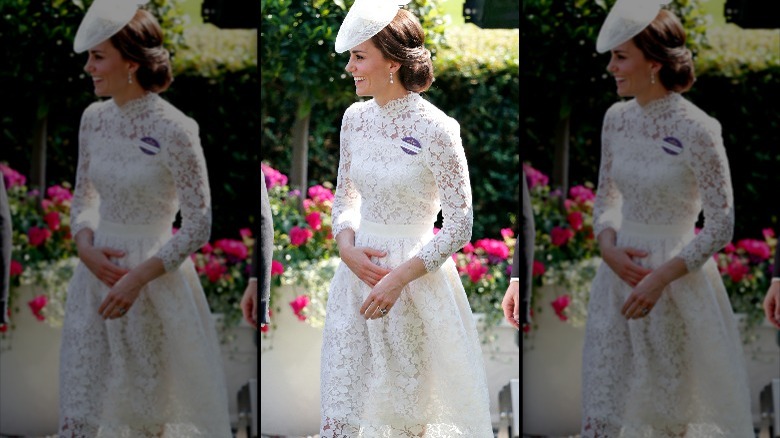 Kate Middleton in a sheer dress at Royal Ascot 2017