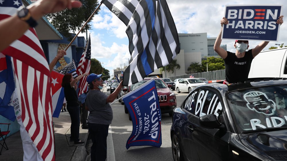 Trump and Biden supporters ahead of 2020 election