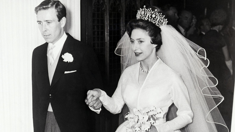 Princess Margaret and Antony Armstrong-Jones leaving the chapel