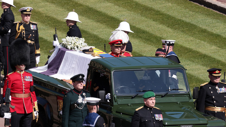 Prince Philip's casket Land Rover
