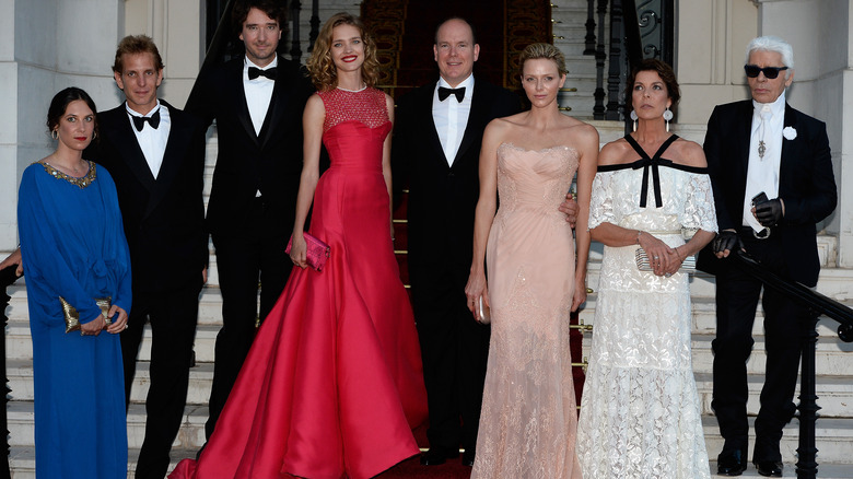 Prince Albert, Princess Carlene, Karl Lagerfeld with group