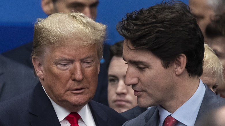 Presdient-elect Donadl Trump and Canadian Prime next to each other Minister Justin Trudeau