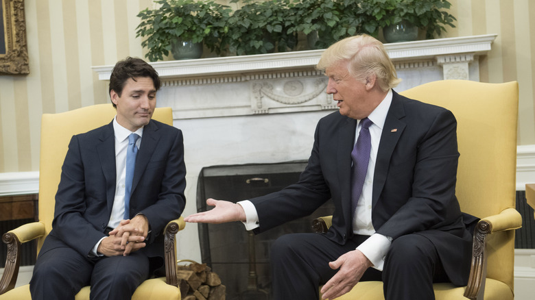 President-elect Donald Trump and Canadian Prime Minister Justin Trudeau in a meeting