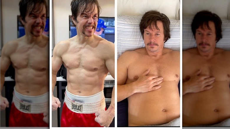 Mark Wahlberg side-by-side weight gain