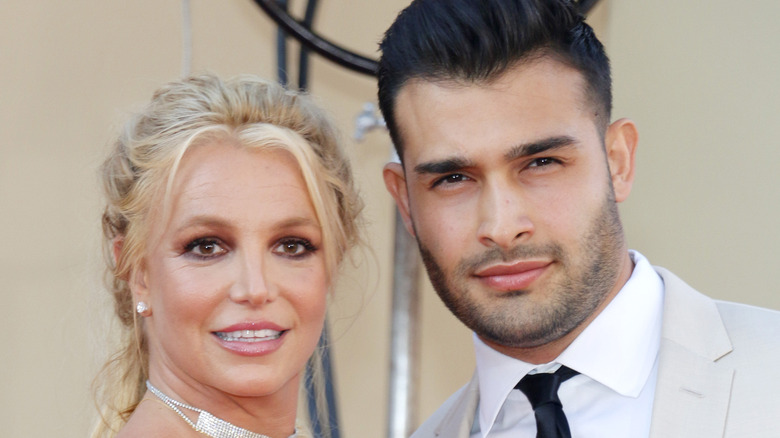 Britney Spears and boyfriend Sam Asghari on red carpet