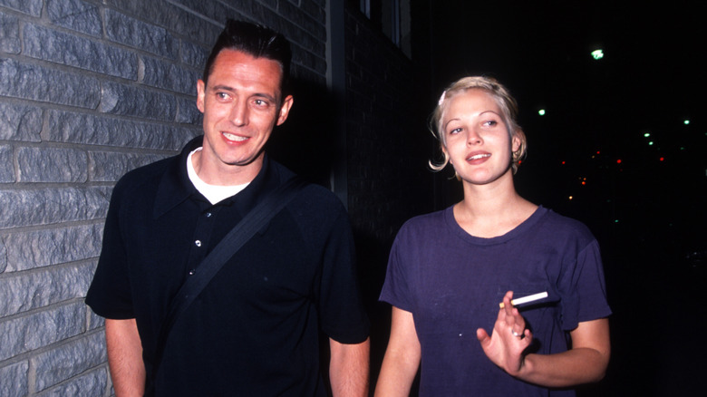 Drew Barrymore with Jeremy Thomas