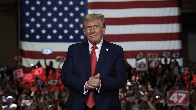 Donald Trump attending an election campaign event