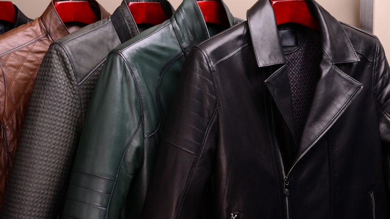 leather jackets hanging