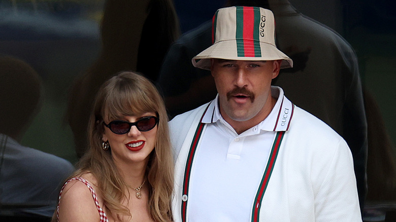 Travis Kelce and Taylor Swift watching the US Open