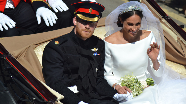 Prince Harry and Meghan Markle on their wedding day